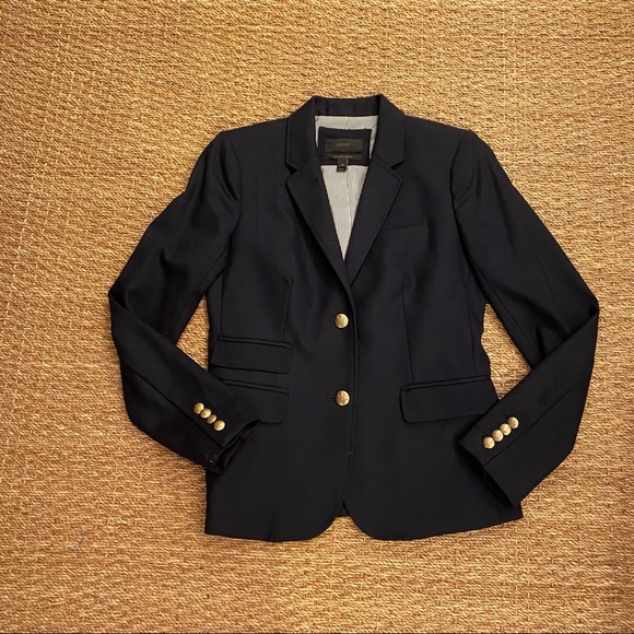 J crew schoolboy blazer navy wool size 4 - Picture 3 of 7